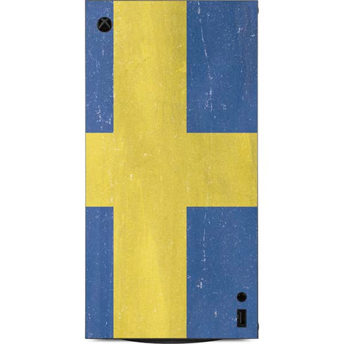 Sweden Flag Distressed XBox Series X Digital Edition Console Skin